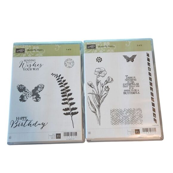 Stampin' Up! Stamp Set BUTTERFLY BASICS Set of 11 Total 138816 Flowers Wishes‎ - Picture 1 of 7